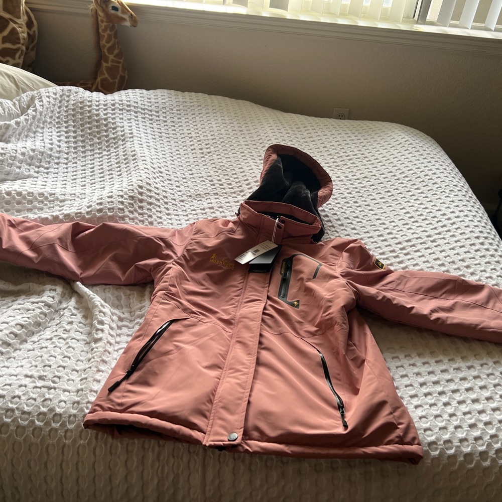 Moerdeng Pink and Black Hooded Jacket